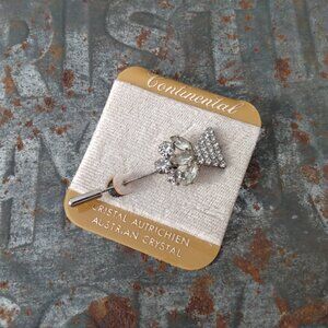 Vintage Austrian Crystal Stickpin Brooch by Continental on Original Card